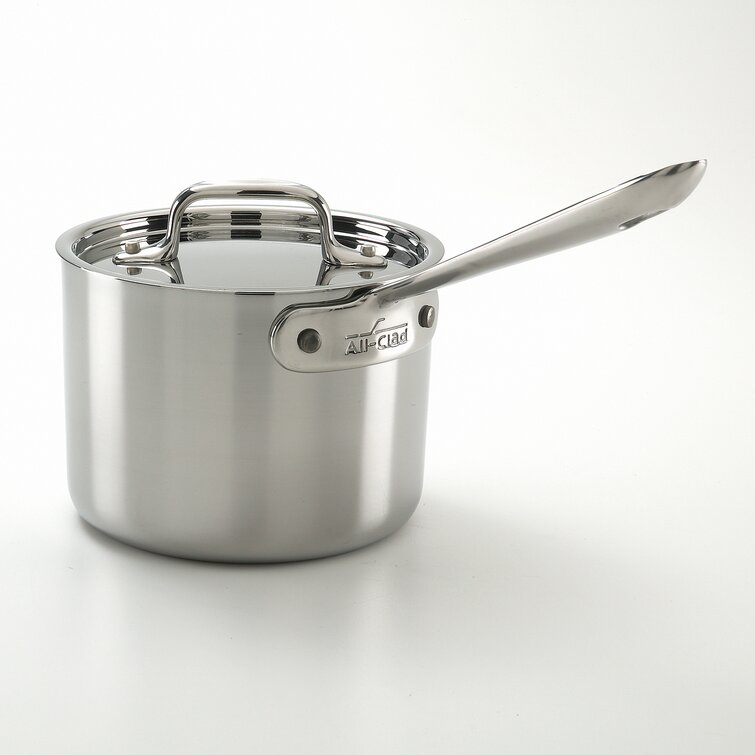 All-Clad D3™ Stainless Steel 2 Qt. Saucepan with Lid & Reviews | Wayfair All Clad Stainless Steel 2 Quart Saucepan With Lid